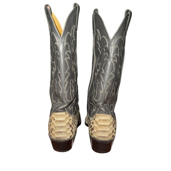 WOMENS Justin Python Snake Skin Western Cowboy Boots 7D USA Made - Picture 3 of 7